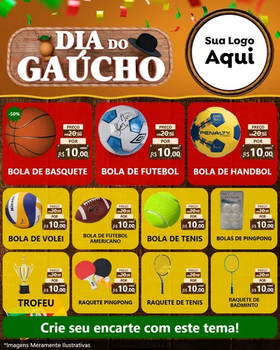 Modelo de Rede Social para Feed Instagram com o tema Dia do Gaúcho para Artigos Esportivos