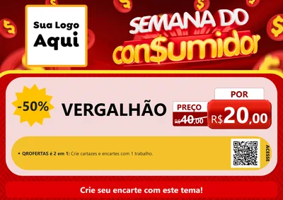 Modelo de Cartaz para Cartaz A4 Horizontal com o tema Semana do Consumidor para Ferragens