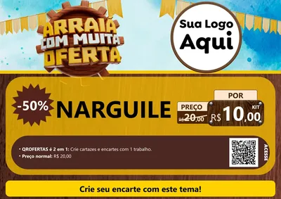Modelo de Cartaz para Cartaz A4 Horizontal com o tema Ofertas de São João - Junina para Tabacaria