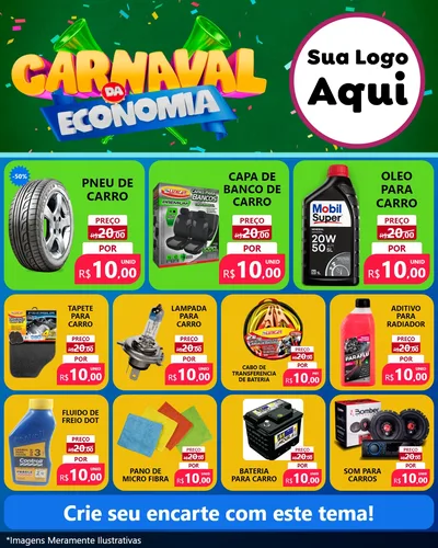 Modelo de Rede Social para Feed Instagram com o tema Carnaval da Economia para Auto peças