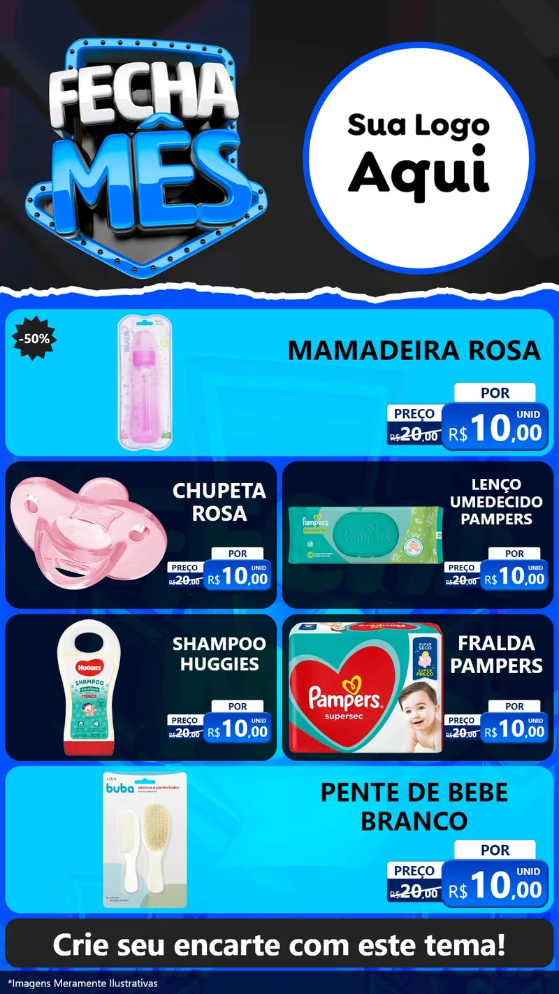 Modelo de TV para TV Vertical com o tema Fecha Mês para Bebês