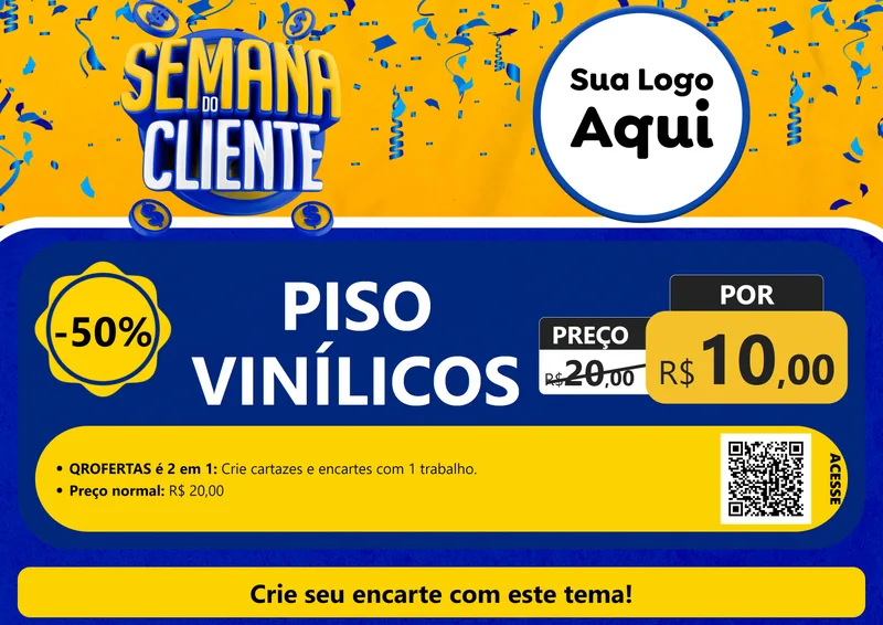 Modelo de Cartaz para Cartaz A4 Horizontal com o tema Semana do Cliente para Material para Construção