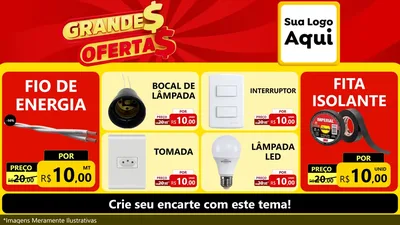 Modelo de TV para TV Horizontal com o tema Grandes Ofertas para Materiais Elétricos