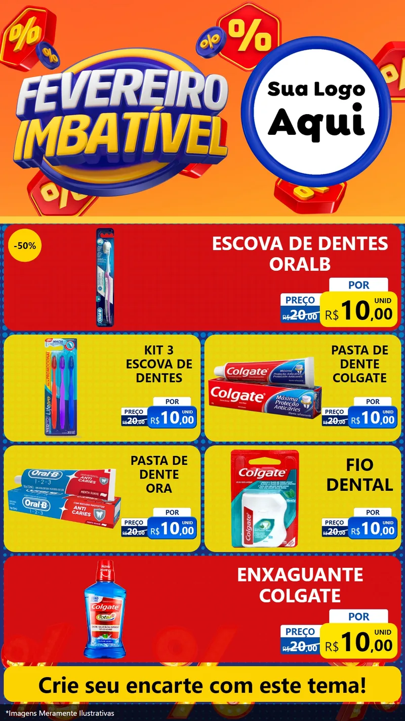 Modelo de TV para TV Vertical com o tema Fevereiro Imbatível para Higiene Pessoal