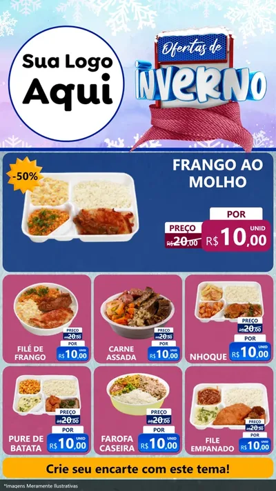 Modelo de Rede Social para Stories com o tema Ofertas de Inverno para Restaurante