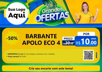 Modelo de Cartaz para Cartaz A4 Horizontal com o tema Grandes Ofertas para Armarinho e Aviamentos