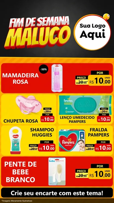Modelo de TV para TV Vertical com o tema Final de Semana Maluco para Bebês