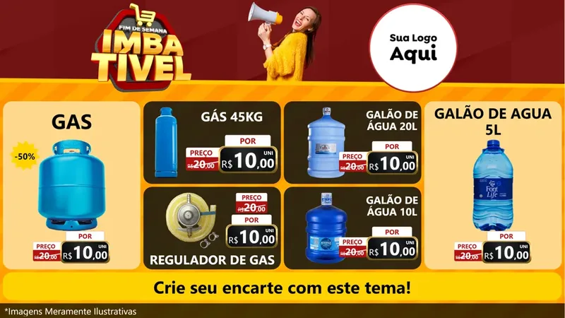 Modelo de TV para TV Horizontal com o tema Fim de Semana Imbatível para Água e gás