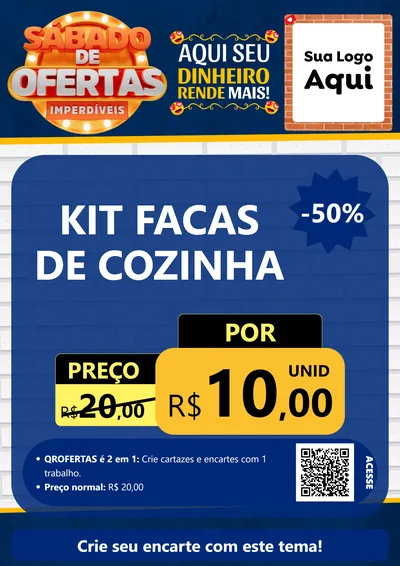 Modelo de Cartaz para Cartaz A4 Vertical com o tema Sábado de Ofertas Imperdíveis para Utilidades Domésticas
