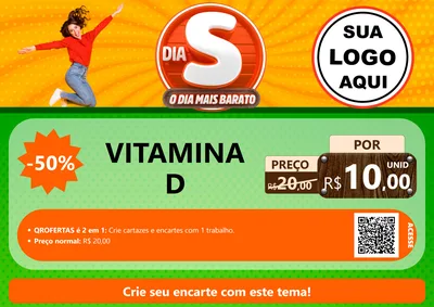 Modelo de Cartaz para Cartaz A4 Horizontal com o tema Dia S - O Dia Mais Barato para Farmácia