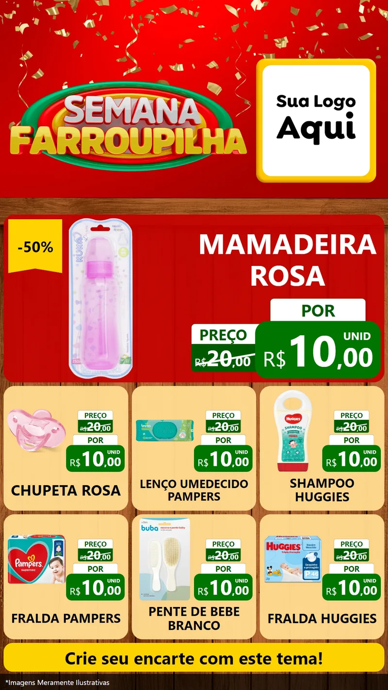 Modelo de Rede Social para Stories com o tema Semana Farroupilha para Bebês