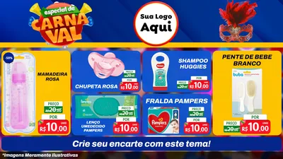 Modelo de TV para TV Horizontal com o tema Especial de Carnaval para Bebês