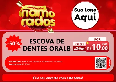 Modelo de Cartaz para Cartaz A4 Horizontal com o tema Semana dos namorados para Higiene Pessoal