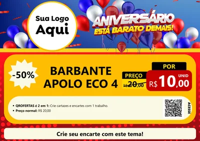 Modelo de Cartaz para Cartaz A4 Horizontal com o tema Aniversário para Armarinho e Aviamentos