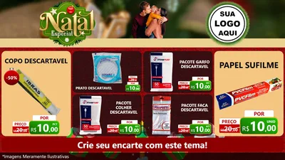 Modelo de TV para TV Horizontal com o tema Natal Especial para Embalagens