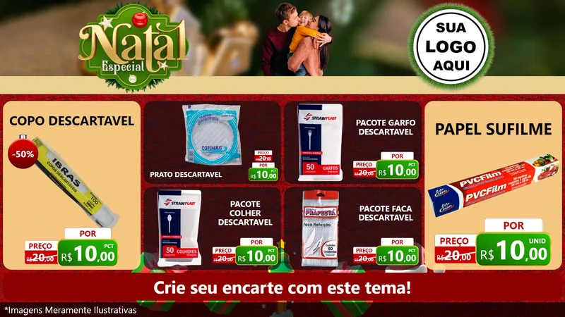 Modelo de TV para TV Horizontal com o tema Natal Especial para Embalagens