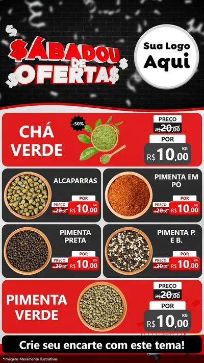 Modelo de TV para TV Vertical com o tema Sabadou de Ofertas para Produtos Naturais