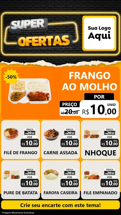 Modelo de Rede Social para Stories com o tema Super Ofertas para Restaurante