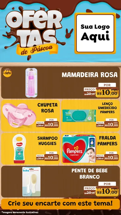 Modelo de TV para TV Vertical com o tema Ofertas de Páscoa para Bebês