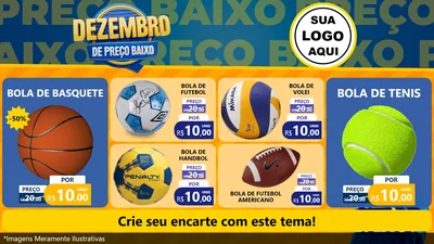 Modelo de TV para TV Horizontal com o tema Dezembro de Preço Baixo para Artigos Esportivos