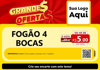 Modelo de Cartaz para Cartaz A4 Horizontal com o tema Grandes Ofertas para Móveis e Eletro