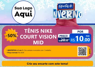 Modelo de Cartaz para Cartaz A4 Horizontal com o tema Ofertas de Inverno para Calçados