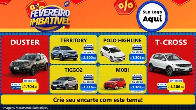 Modelo de TV para TV Horizontal com o tema Fevereiro Imbatível para Concessionaria de Carros