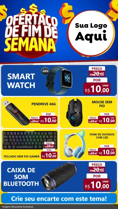 Modelo de TV para TV Vertical com o tema Ofertaço de Fim de Semana para Informática