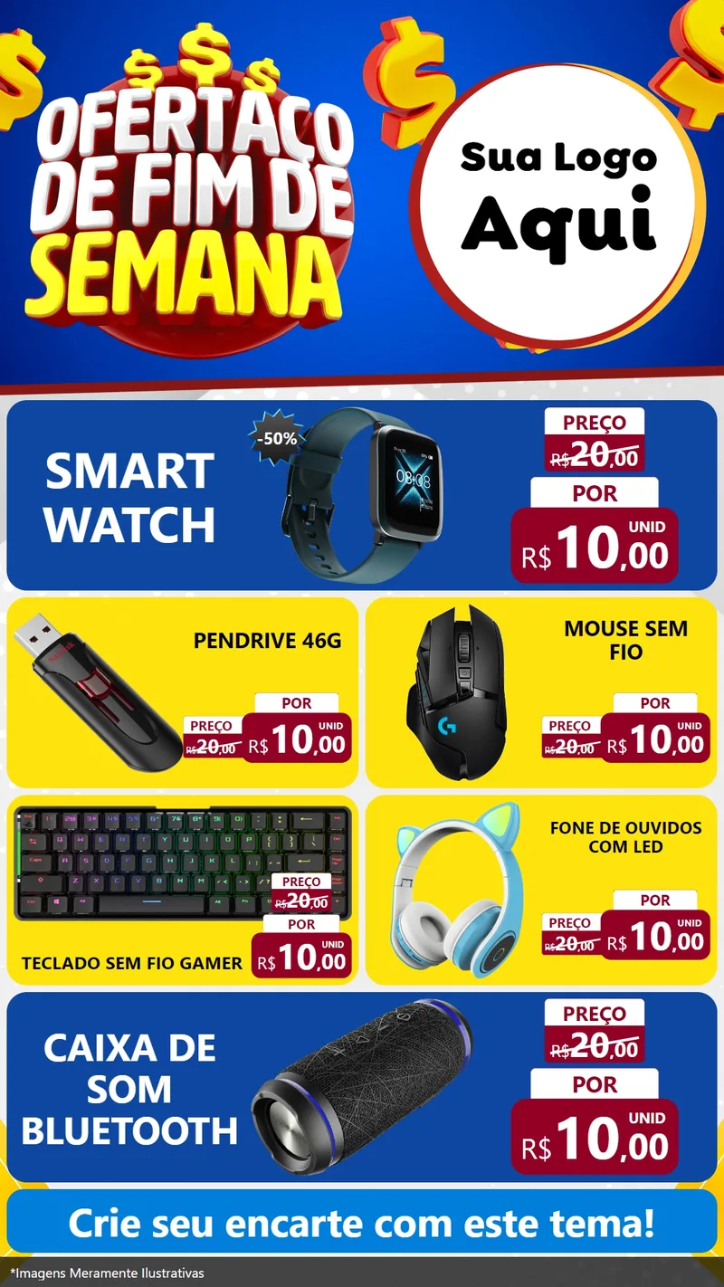 Modelo de TV para TV Vertical com o tema Ofertaço de Fim de Semana para Informática