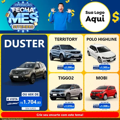 Modelo de Rede Social para Feed Facebook com o tema Operação Fecha Mês Setembro para Concessionaria de Carros