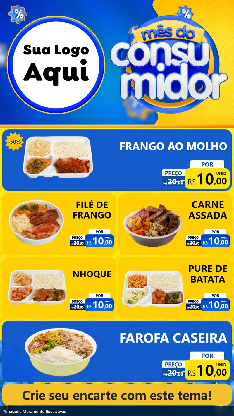 Modelo de TV para TV Vertical com o tema Mês do Consumidor para Restaurante