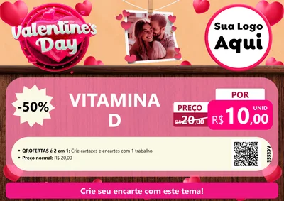 Modelo de Cartaz para Cartaz A4 Horizontal com o tema Valentine's Day para Farmácia