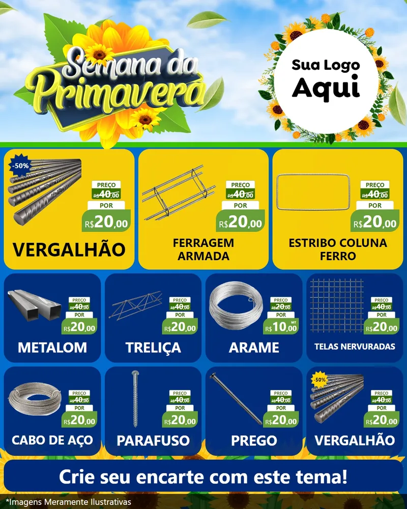 Modelo de Rede Social para Feed Instagram com o tema Semana da Primavera para Ferragens