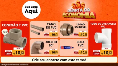 Modelo de TV para TV Horizontal com o tema Quarta da Economia para Tubos e conexões