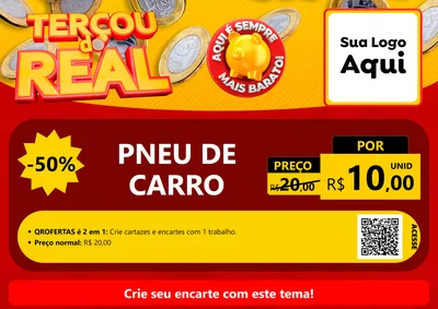 Modelo de Cartaz para Cartaz A4 Horizontal com o tema Terçou do Real para Auto peças