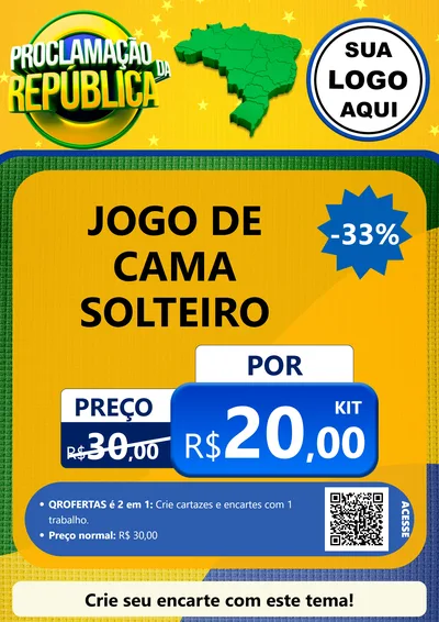 Modelo de Cartaz para Cartaz A4 Vertical com o tema Proclamação da República para Cama, Mesa e Banho