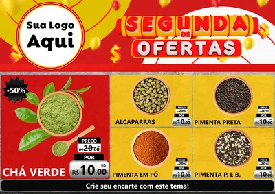 Modelo de Encarte para Encarte A4 Horizontal com o tema Segunda de Ofertas para Produtos Naturais