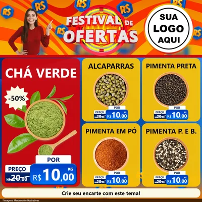 Modelo de Rede Social para Feed Facebook com o tema Festival de Ofertas para Produtos Naturais