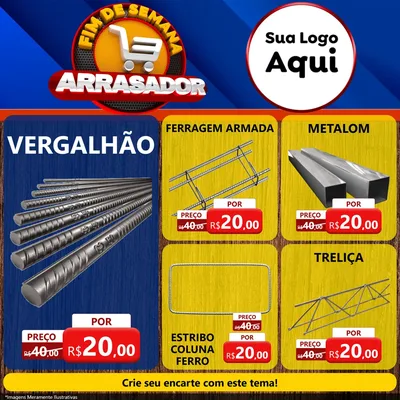 Modelo de Rede Social para Feed Facebook com o tema Fim De Semana Arrasador para Ferragens