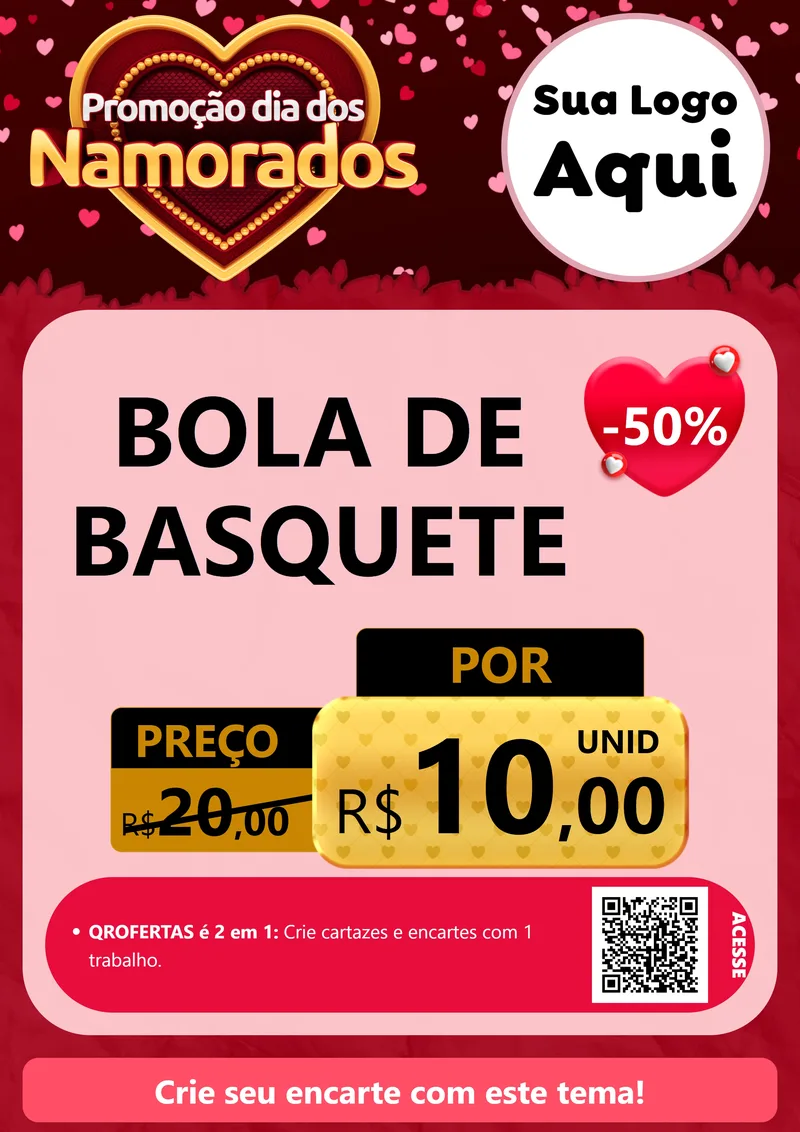 Modelo de Cartaz para Cartaz A4 Vertical com o tema Promoção Dia Dos Namorados para Artigos Esportivos