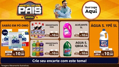 Modelo de TV para TV Horizontal com o tema Especial Dia dos Pais para Produtos de Limpeza