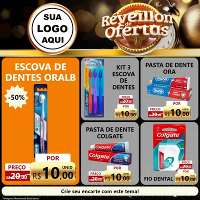 Modelo de Rede Social para Feed Facebook com o tema Réveillon de Ofertas para Higiene Pessoal