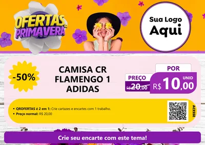 Modelo de Cartaz para Cartaz A4 Horizontal com o tema Ofertas Da Primavera para Roupas e acessórios