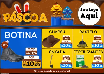 Modelo de Encarte para Encarte A4 Horizontal com o tema Páscoa para Agropecuária