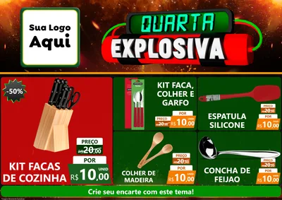 Modelo de Encarte para Encarte A4 Horizontal com o tema Quarta Explosiva para Utilidades Domésticas