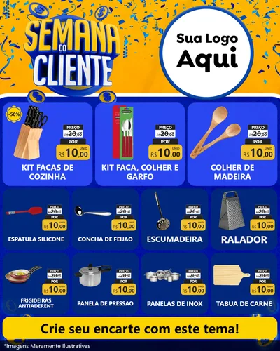 Modelo de Rede Social para Feed Instagram com o tema Semana do Cliente para Utilidades Domésticas