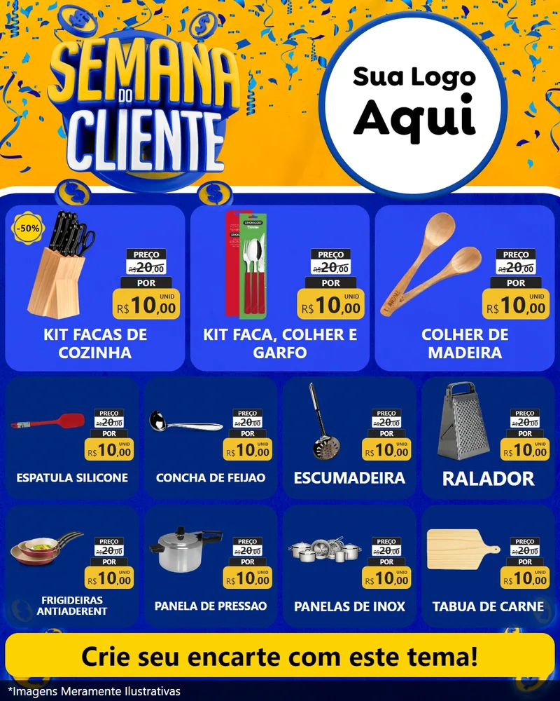 Modelo de Rede Social para Feed Instagram com o tema Semana do Cliente para Utilidades Domésticas