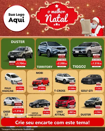 Modelo de Rede Social para Feed Instagram com o tema O Melhor Natal para Concessionaria de Carros