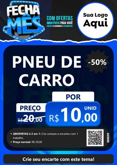 Modelo de Cartaz para Cartaz A4 Vertical com o tema Fecha Mês para Auto peças