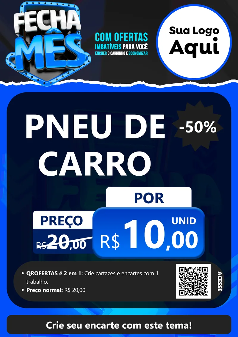 Modelo de Cartaz para Cartaz A4 Vertical com o tema Fecha Mês para Auto peças